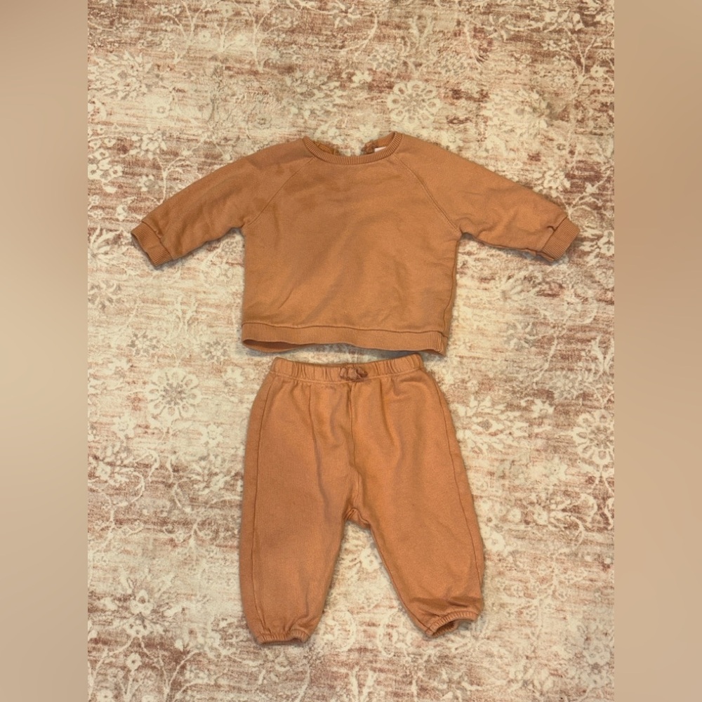 Zara Baby Girls Pink Sweatshirt and Joggers Set